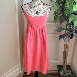 J. Crew Cotton Empire Waist Strappy Dress Coral Sz S